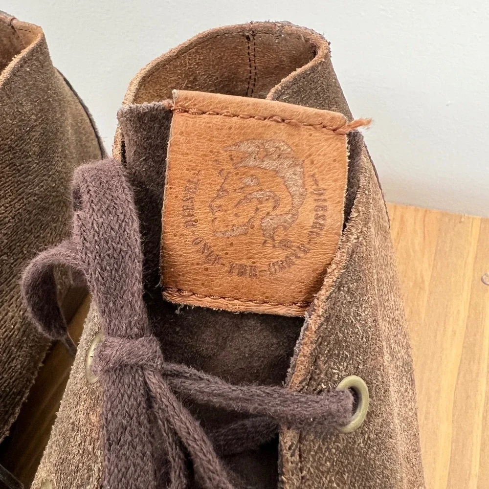 Diesel Men Midtown Brown Suede Leather Chukka Boots Size 11